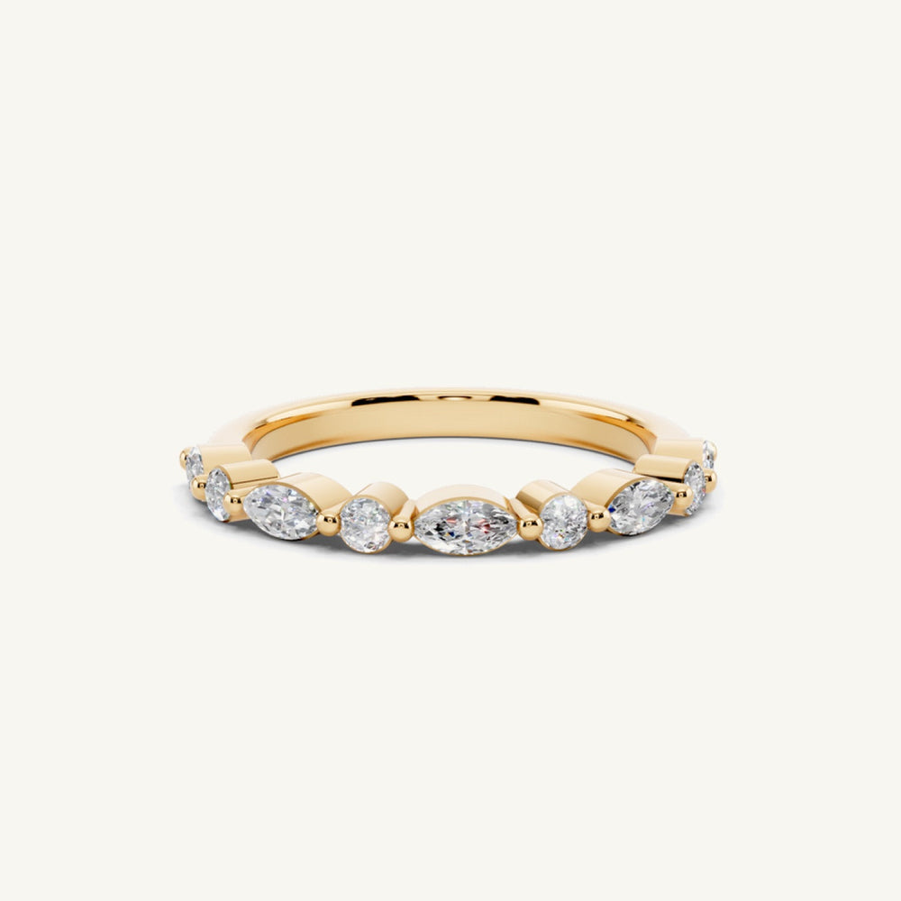 Vine-Set Marquise Half-Eternity Band, 3/8 ct tw