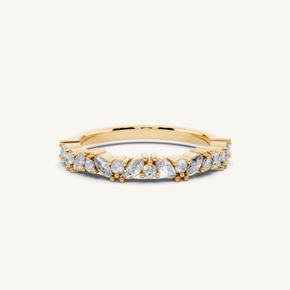 Vine-Set Marquise Half-Eternity Band, 1/4 ct tw