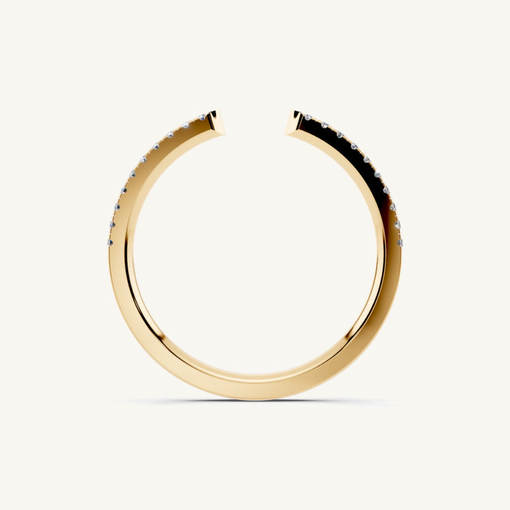 Open Pavé Wedding Band, 50% coverage