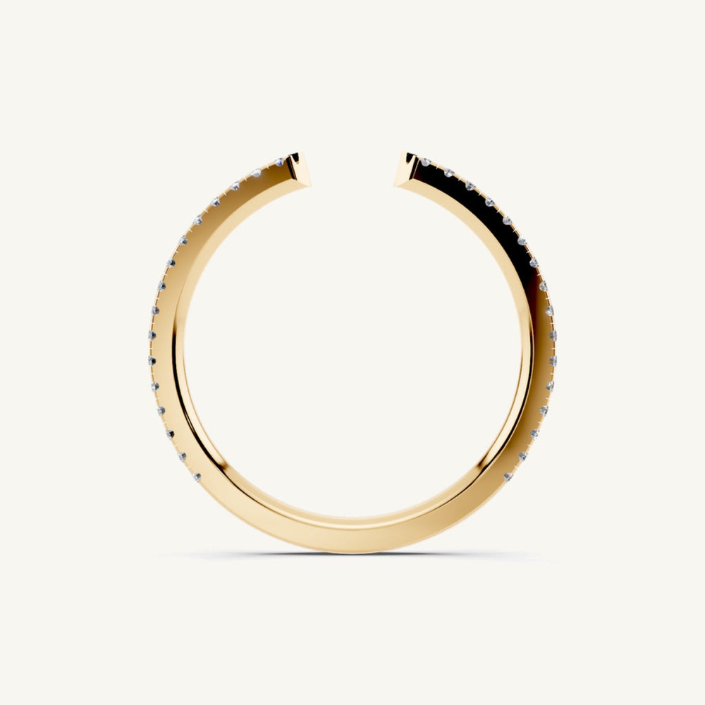 Open Pavé Wedding Band, 75% coverage