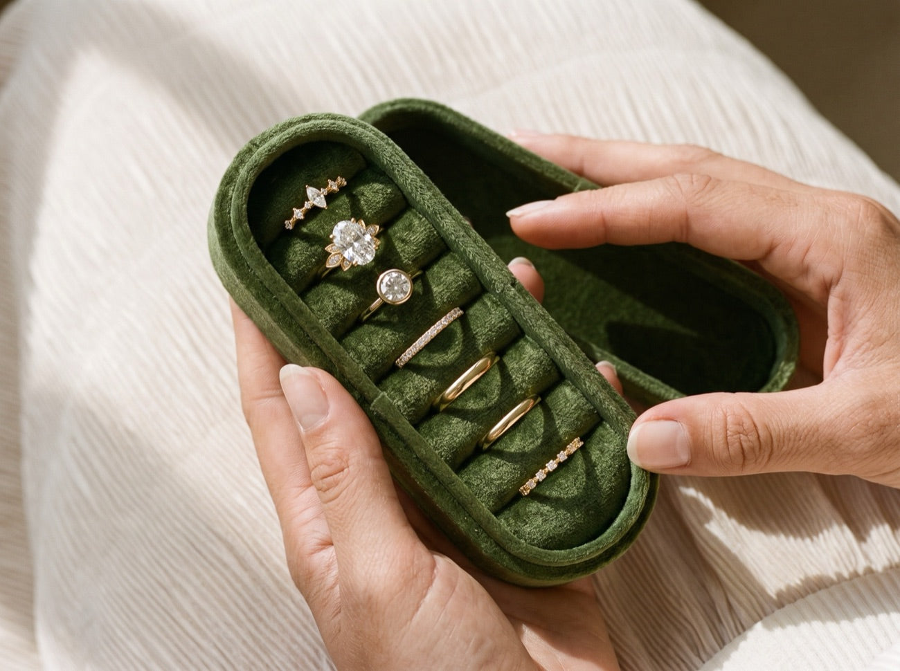 Jewellery storage — each piece in its own slot