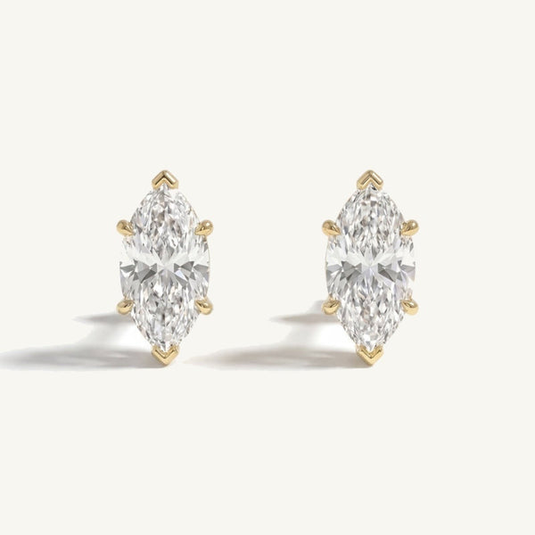 Marquise 6-Prong Lab-Grown Diamond Stud Earrings