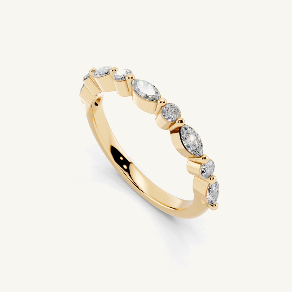 Vine-Set Marquise Half-Eternity Band, 3/8 ct tw