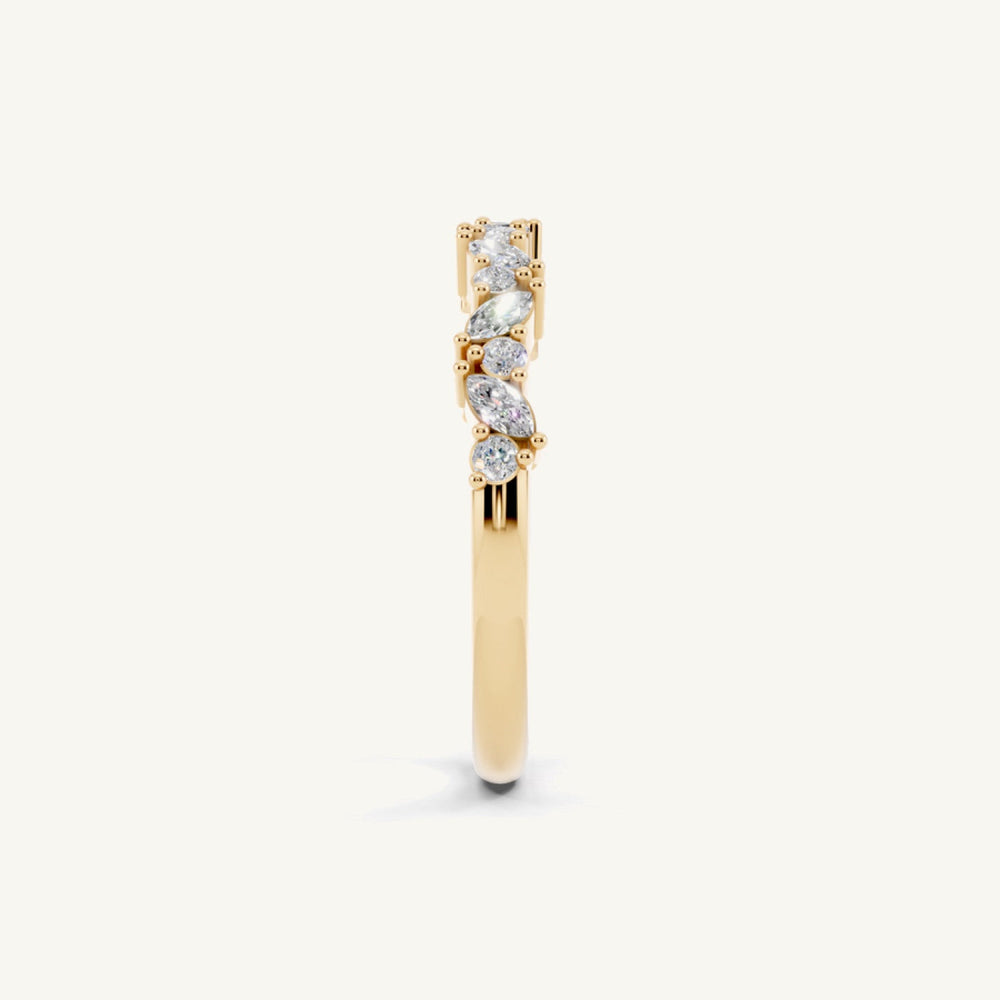 Vine-Set Marquise Half-Eternity Band, 1/4 ct tw