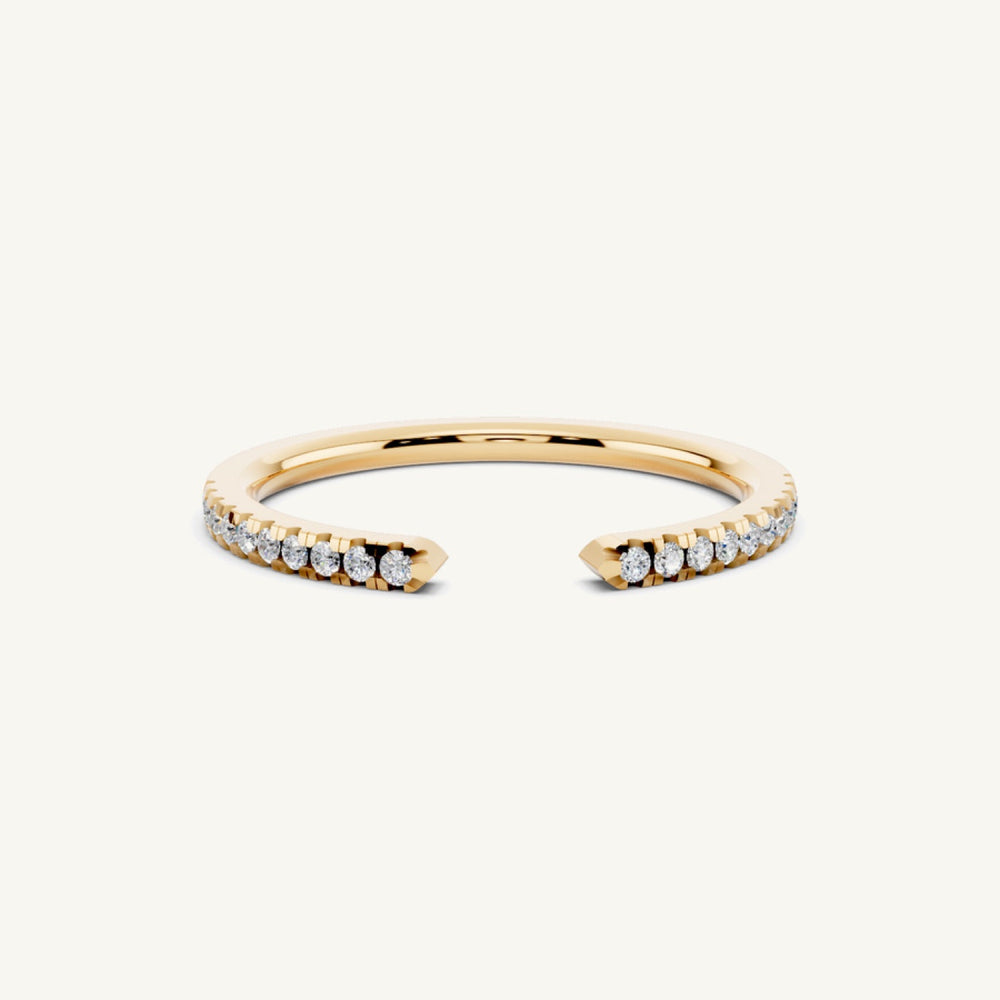 Open Pavé Wedding Band, 50% coverage