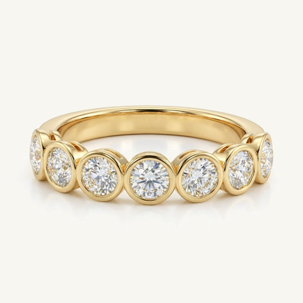 Seven-Stone Lab-Grown Diamond Bezel Ring