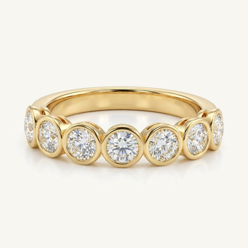 Seven-Stone Lab-Grown Diamond Bezel Ring