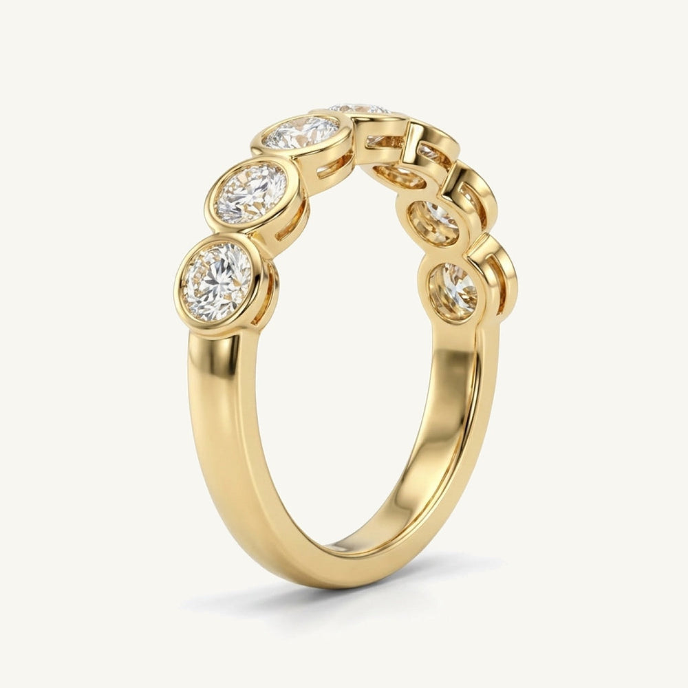 Seven-Stone Lab-Grown Diamond Bezel Ring